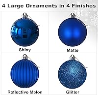 Vista 138 de Bolas de Navidad grandes de bronce de 3.2 pulgadas, adornos de decoración de árbol de Navidad, bolas colgantes inastillables para cumpleaños