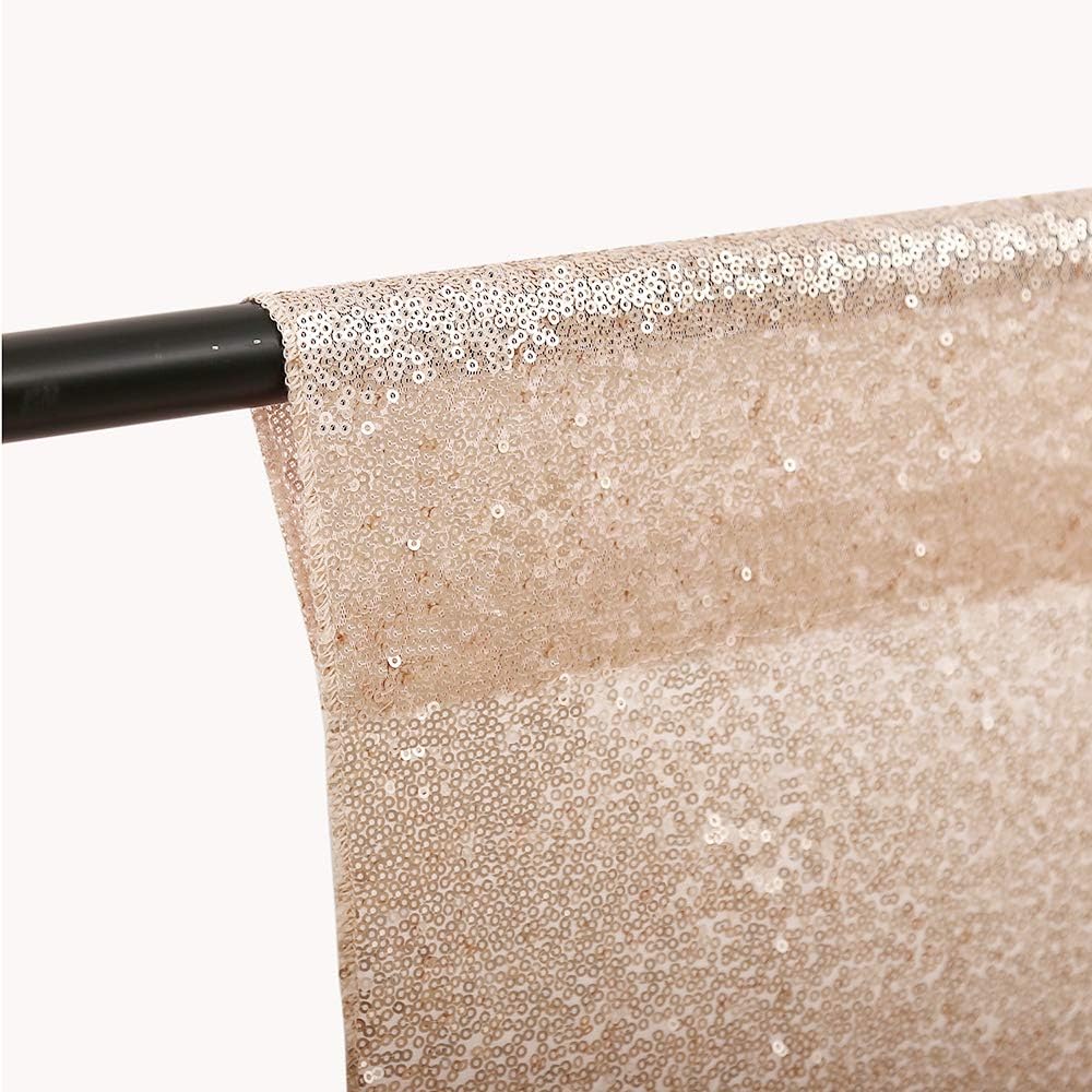 Sequin Backdrop Curtain 7ft x 7ft Glitter Background Drapes Champagne Sparkly Photography Backdrop Panels Holiday Backdrop