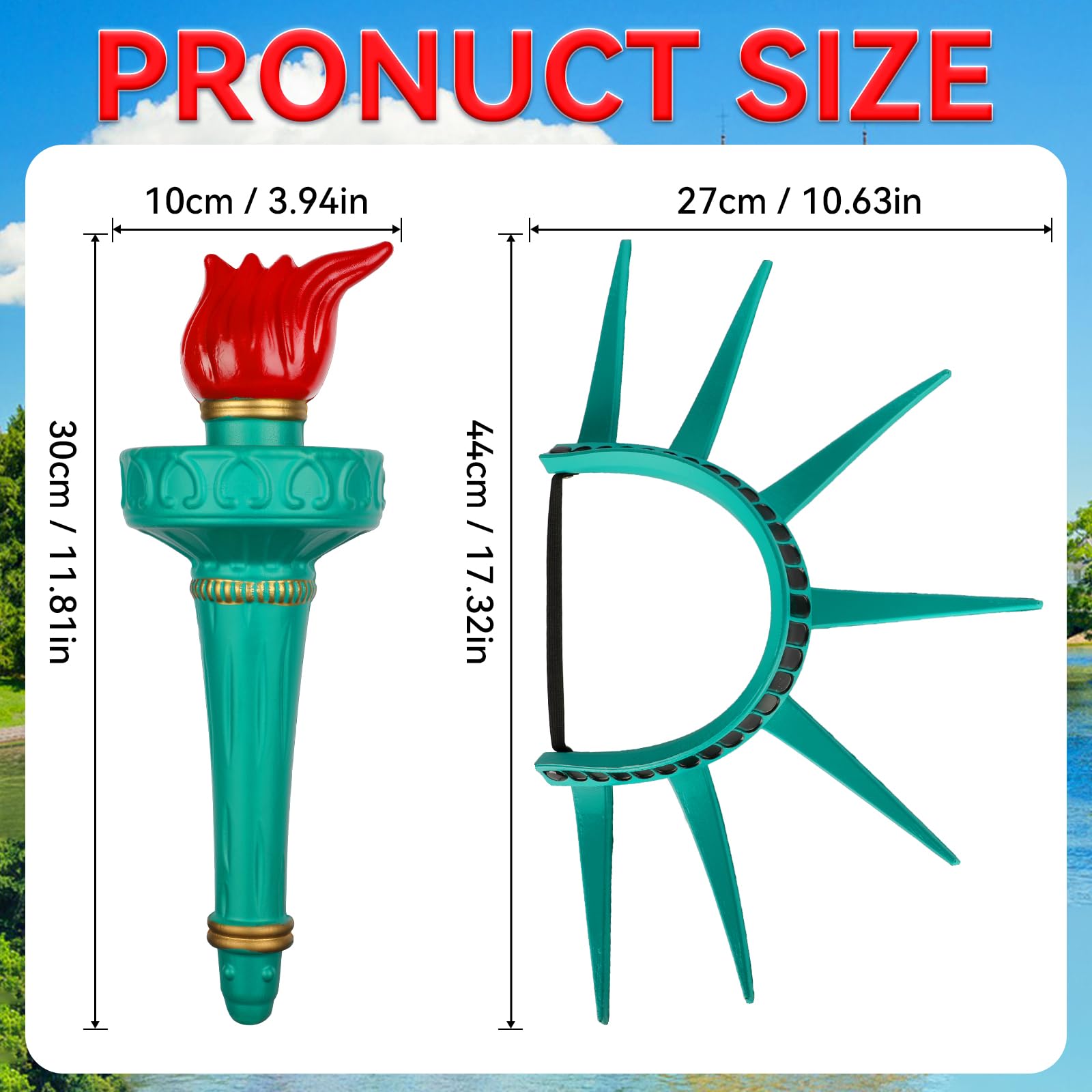 STATUE OF Libertys Crowns ET TORCH Set, Goddess Cosplay