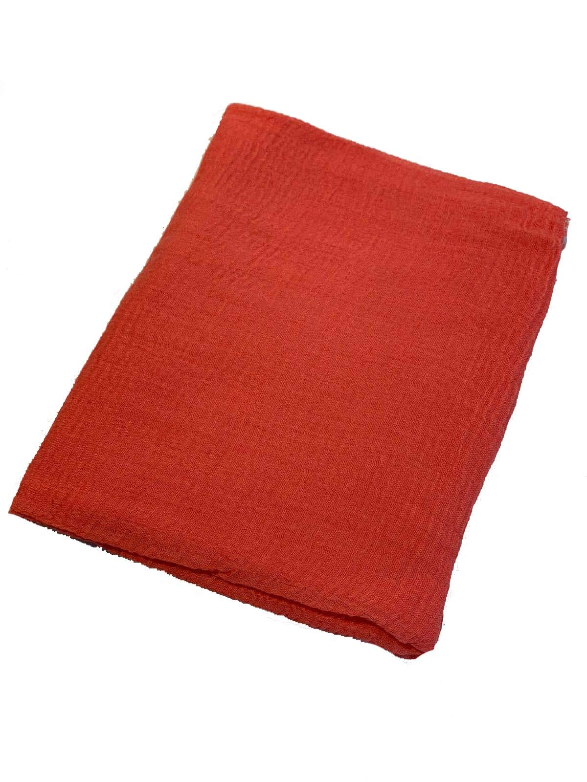 Shoes Lane Women's Coral Maxi Long Crinkle Frayed Edges Crimp Mix Cotton Scarf Hijab Shawl Wrap (Coral)