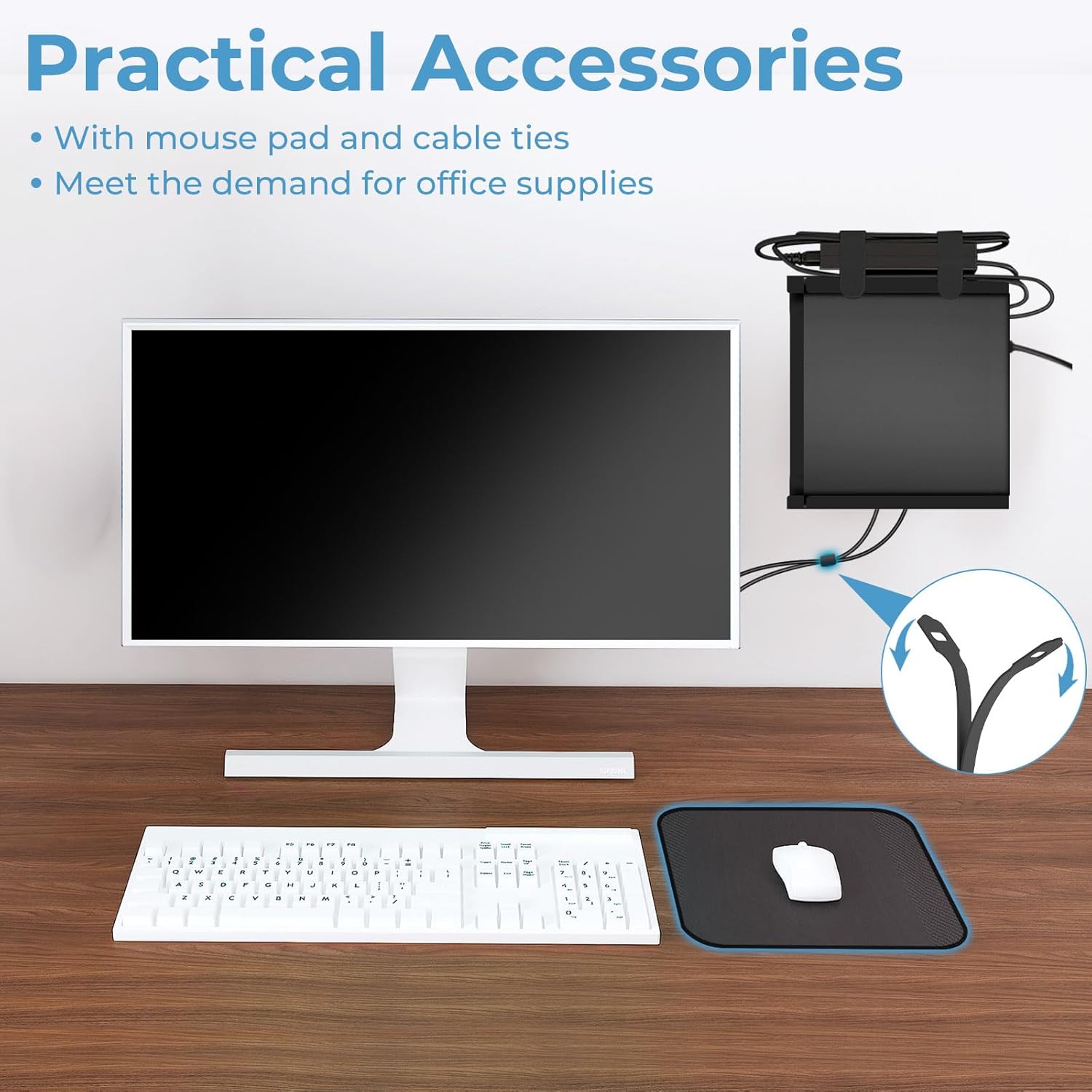 Mini PC Mount for Dell OptiPlex MFF and Pro Micro PC VESA Wall and Under Desk Mount for Dell OptiPlex Micro Pc Mounting Bracket for Dell QCM1250 7050 7080 5070 7020 3000 7060 and More with Mouse Pad - Image 4