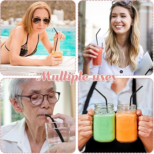 Miniatura 6 de Suclain Pajitas de plástico envueltas individualmente, 2000 popotes de 8 pulgadas, pajitas desechables estilo restaurante, pajitas desechables de