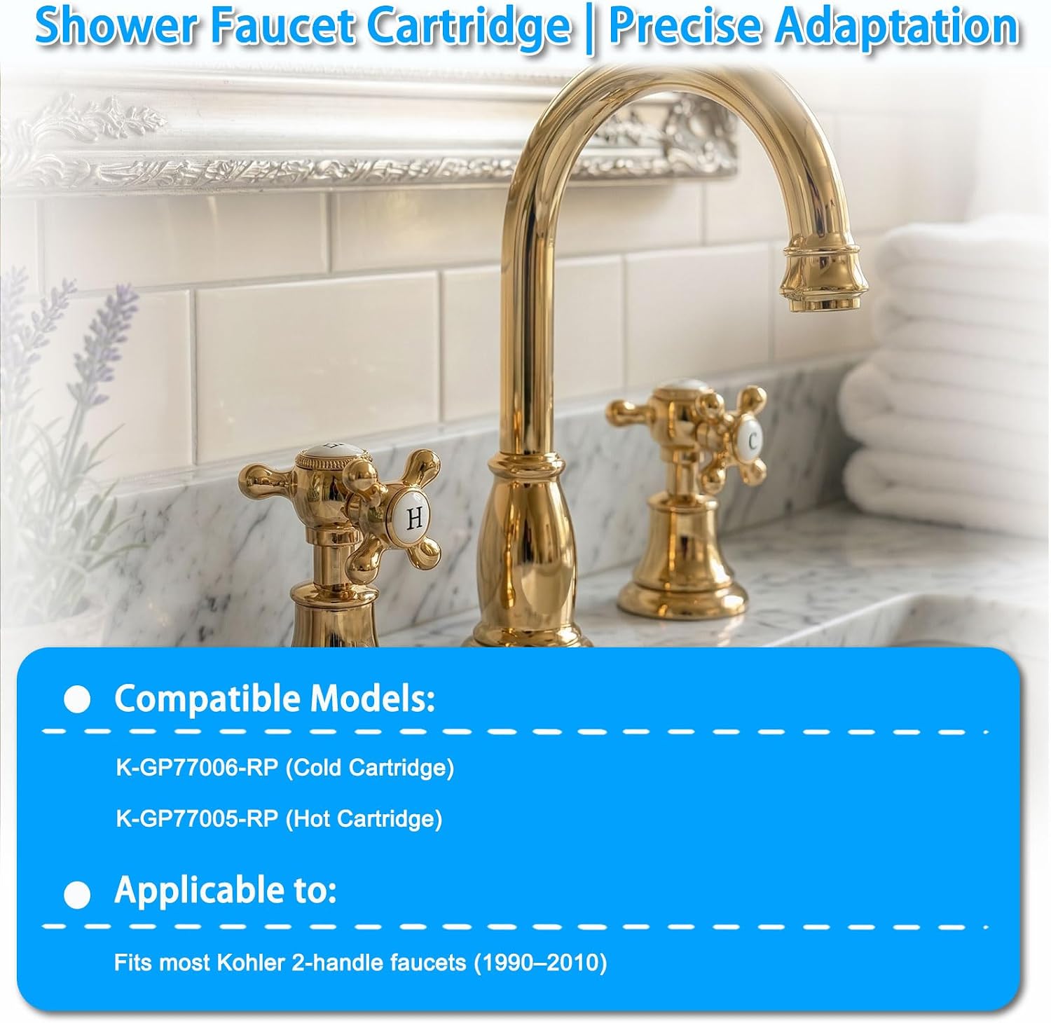 Ceramic Valve for Kohler K-GP77005-RP Ceramic Valve, One Size, Rough Plate with Kohler K-GP77006-RP GP77006-rp Ceramic Cartridge, One Size, Rough Plate