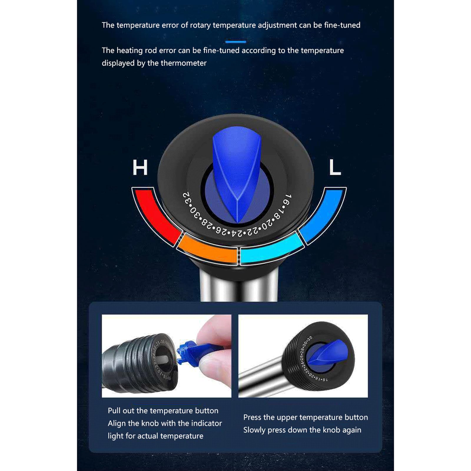 Acquario Riscaldamento Rod Termostato Automatico Piccolo riscaldatore con Ventose,1000W