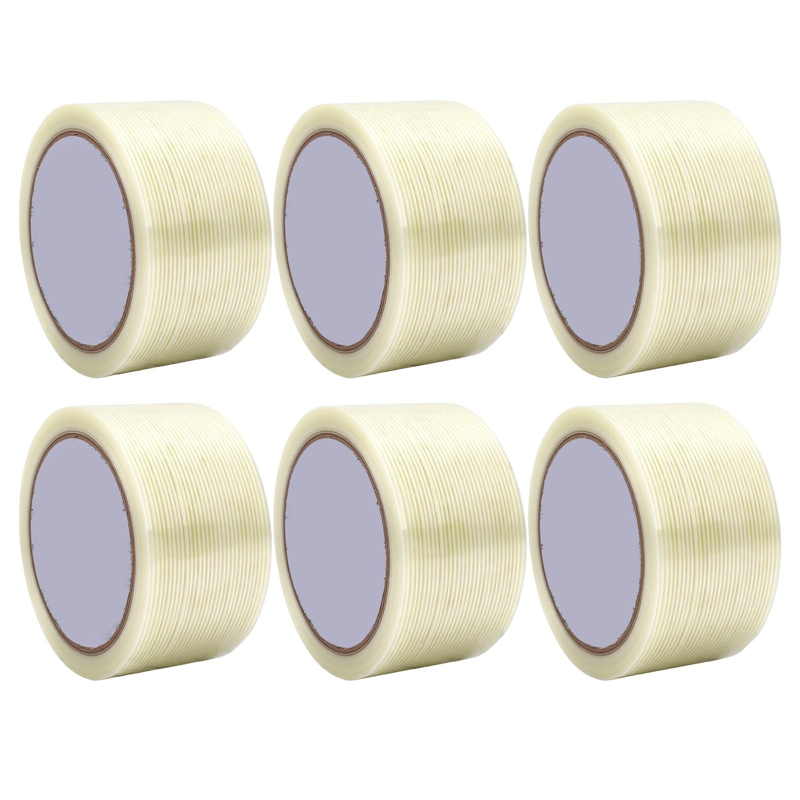 Annadue Cinta de Fibra de Vidrio, 50 Mm X 20 M, 10 Piezas, Embalaje de Alta