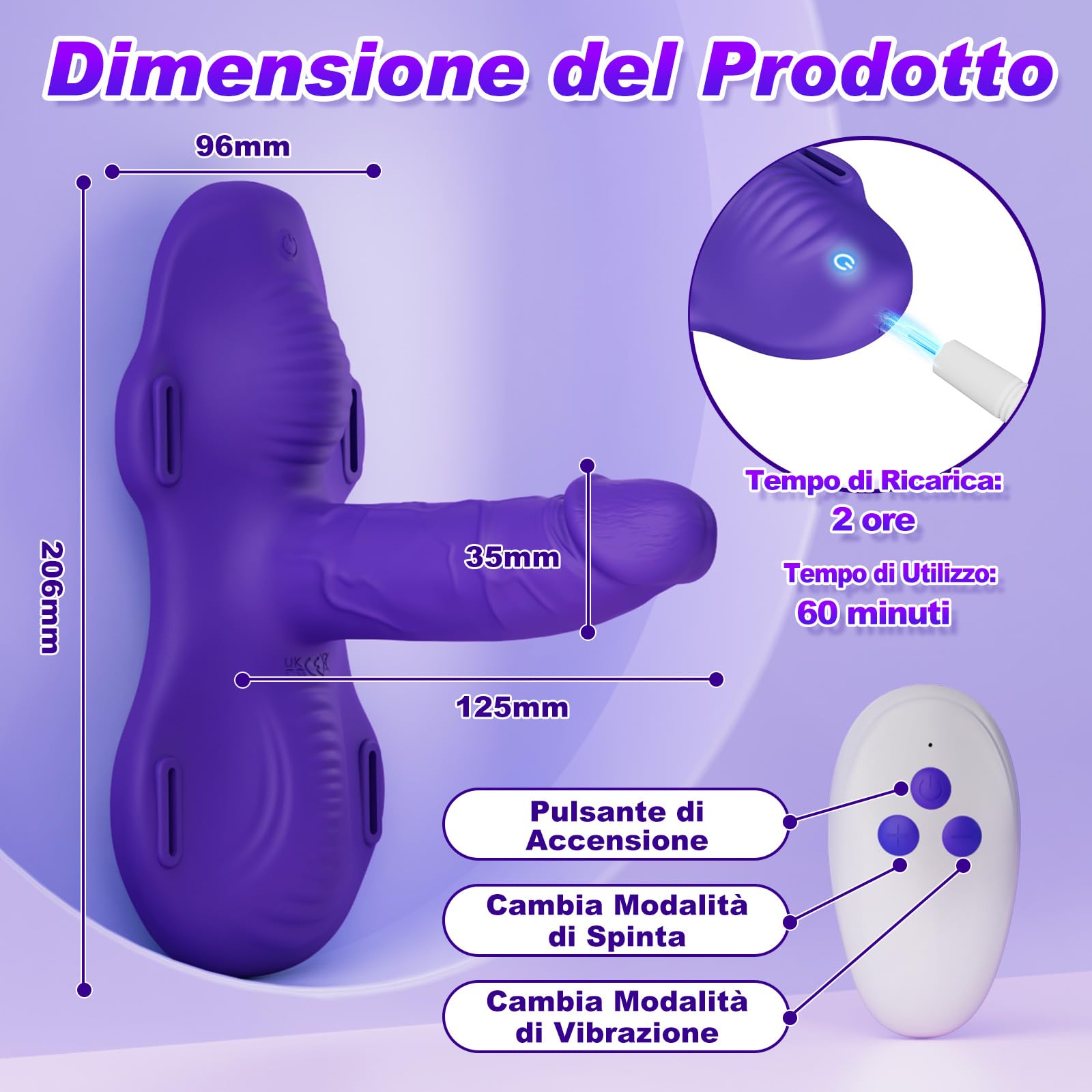 Dildo Vibratoreper Donna Professionale Sex Toys - Strapon Dildo Anale con Spinta e Vibrazione 3*12, Vibratori Realistici con Telecomando per Punto G Stimolatore Clitoride Femminile Sexytoysys Donna