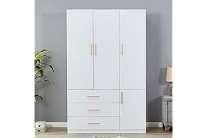 3 Door Armoire Closet Classic White