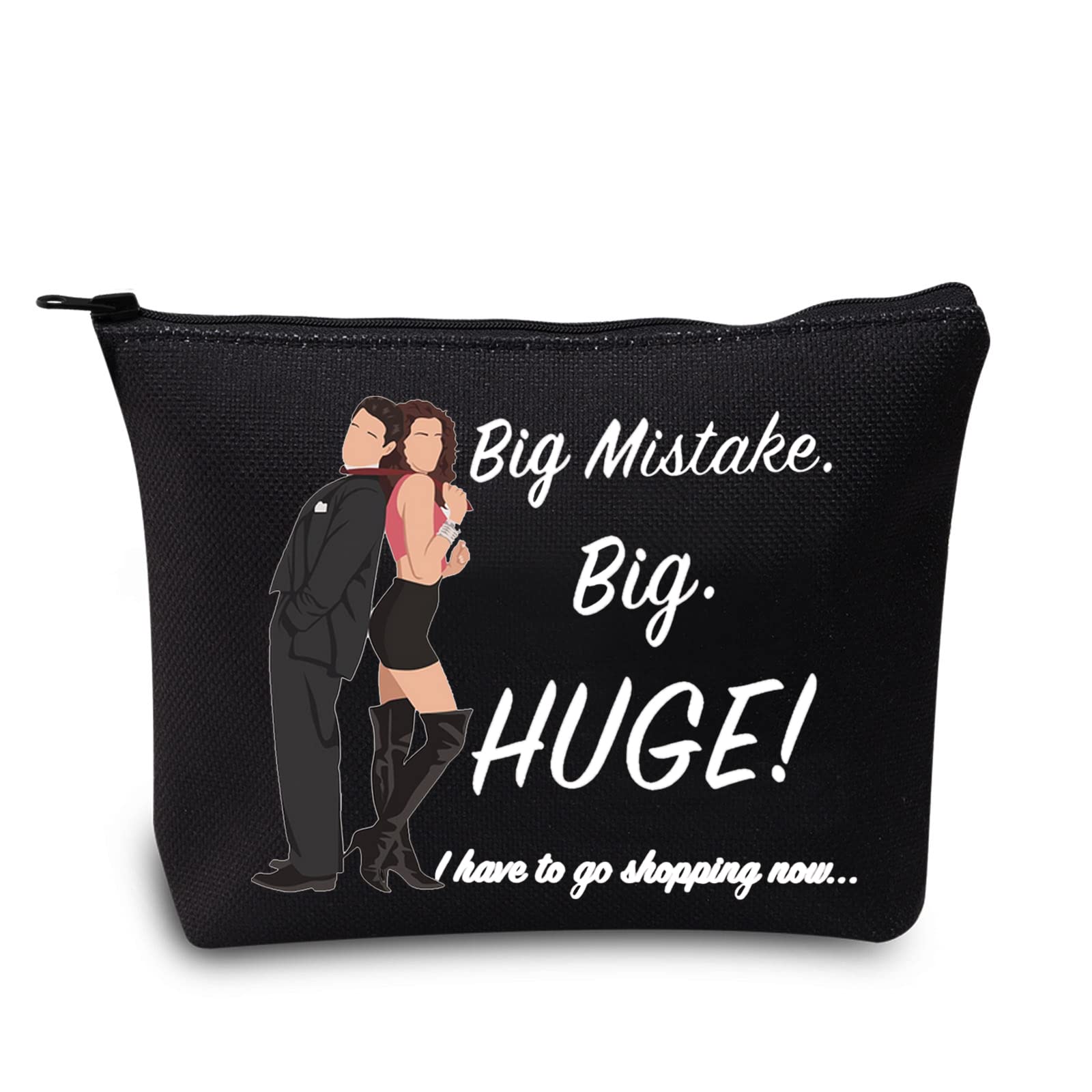 LEVLOWoman Pretty TV Show Cosmetic Make Up Bag Vivian and Edward Fans Gift Big Mistake Big Huge I Have To Go Shopping Now Makeup Zipper Pouch Bag For Women Girls, Big Mistake Black, Makeup Bag