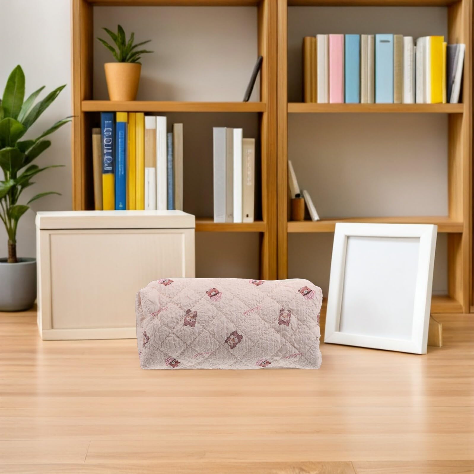 Alipis Trousse à Crayons Grosse Capacité Motif Ours Pochette Scolaire Zippée Résistante en Tissu Polyester Étui Porte-Stylos Bien Organisé pour Élèves et Adolescentes pour Fournitures