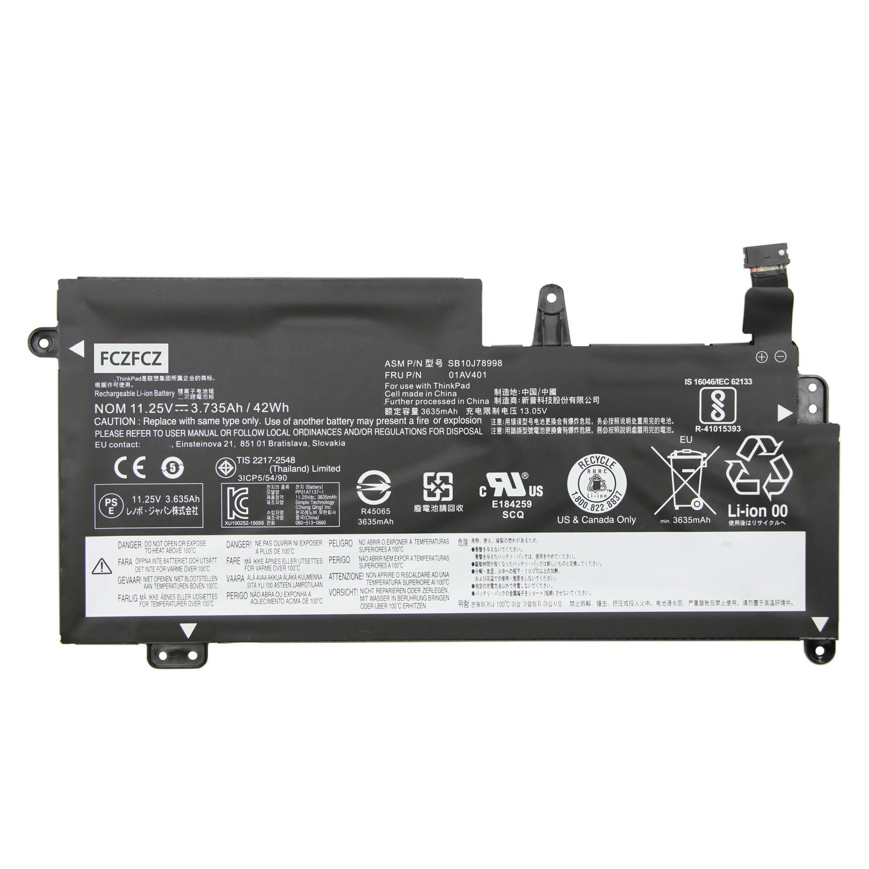Amazon.com: FCZFCZ 01AV401 Battery 42Wh 3735mAh Replacement for