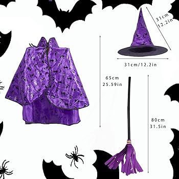 Disfraz Halloween Niña Bruja Accesorios Magia Niños Disfraz Mago
