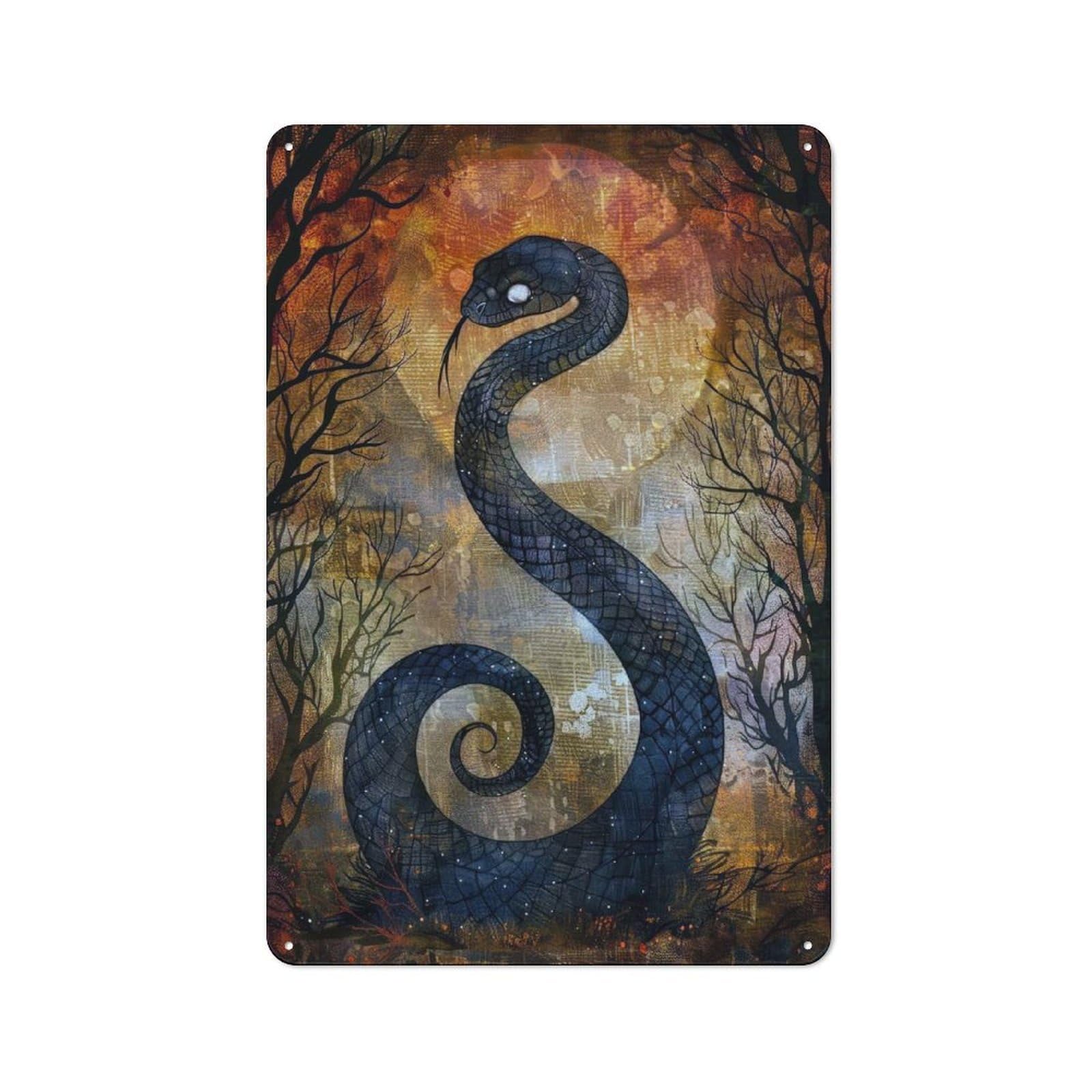 Junmoney Serpents Lair Metal Wall Sign 30X20cm Featuring For Hallway Wall, Suited To Wall Display Collectors