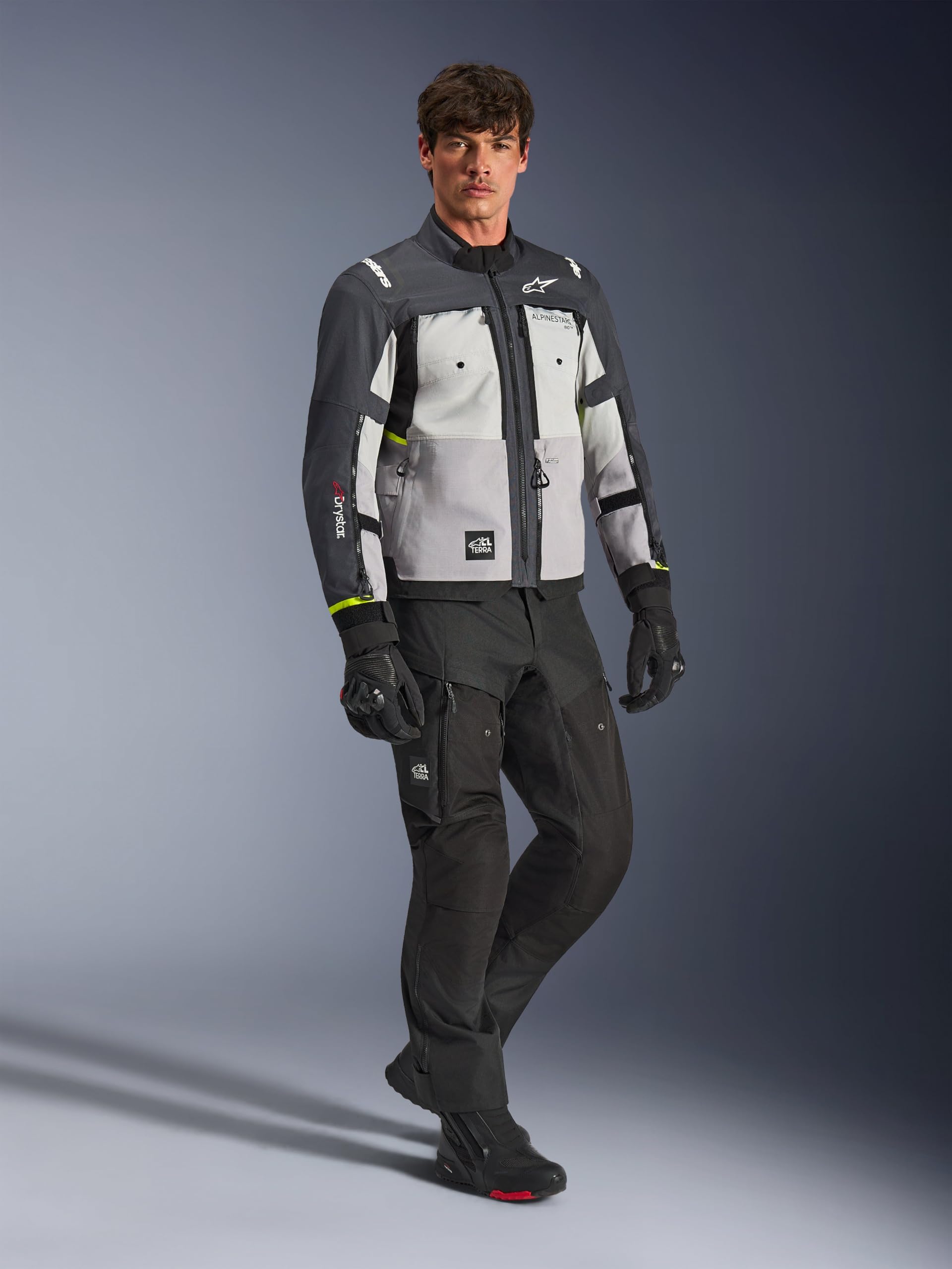Alpinestars Cusco Drystar męska kurtka motocyklowa, przygodowa, turystyczna, lekka, odporna na rozdarcia, odpinana wodoodporna podszewka, Lodowy szary/średni szary/głęboki szary, M