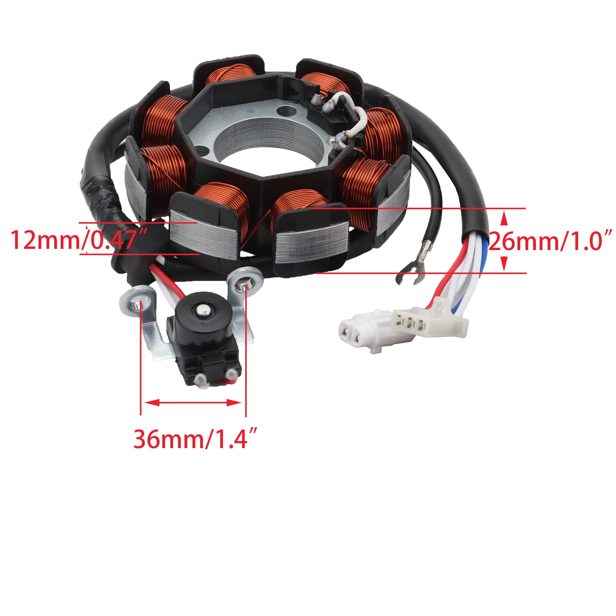 WOOSTAR 8 Bobinas 8 Cable Estator Magneto Reemplazo para YBR125 XT125 Motocicleta