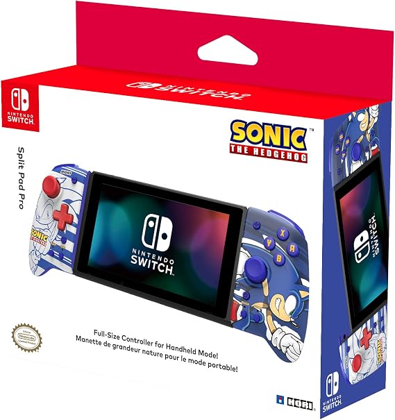Hori Split Pad Pro Handheld Mode Ergonomic Grip Controller (Sonic the Hedgehog) - Nintendo Switch [Officially Licensed] (Nintendo Switch)