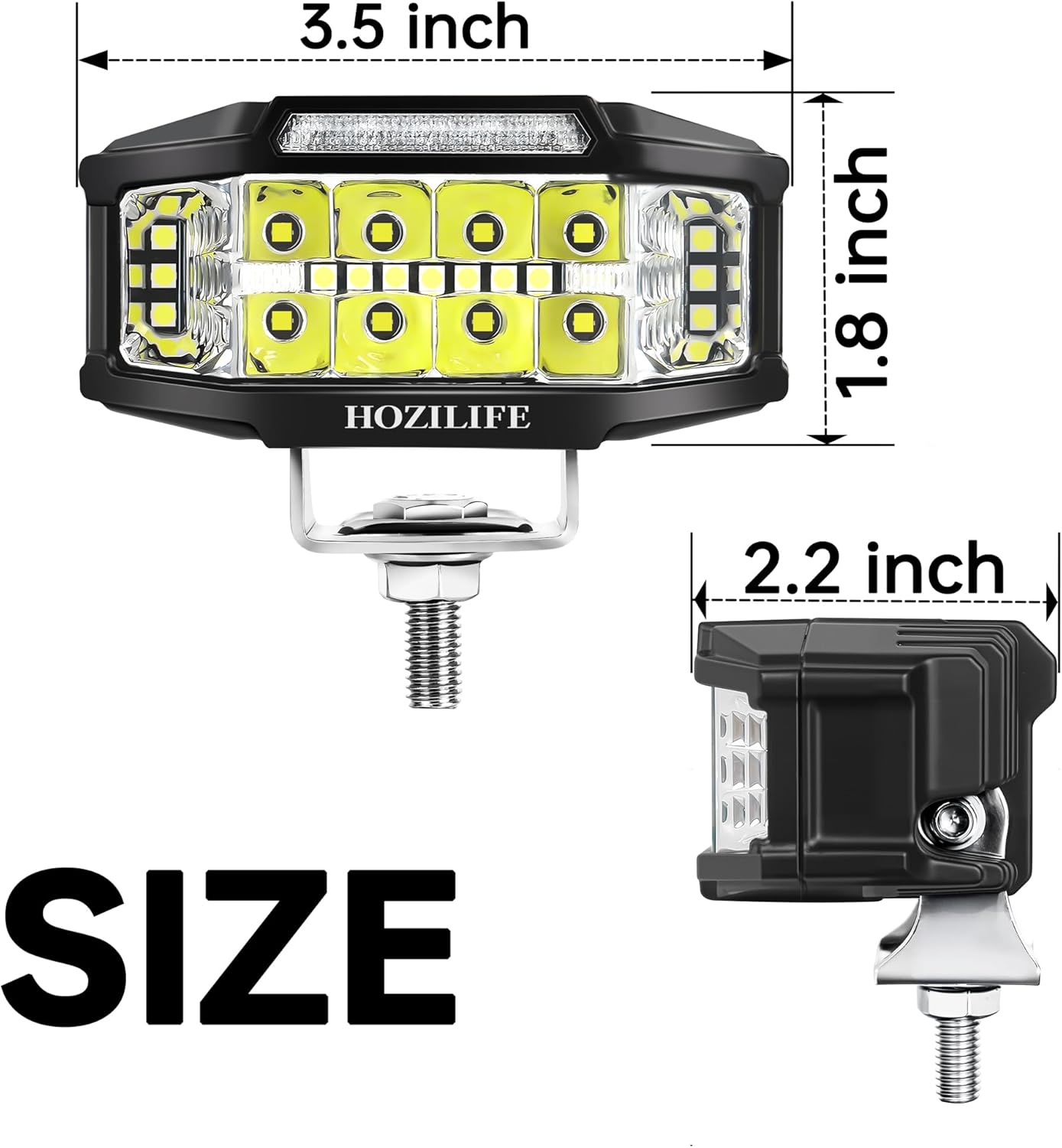 3 Inch LED Pods, 2PCS 40W 12V Flood Spot Ditch Lights Offroad Driving Fog LED Work Light for Truck ATV UTV Motorcycle (HZ1121-DRL)