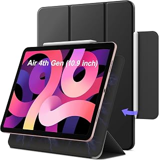 TGK Slim Trifold Magnetic Case for iPad Air 4th Gen 10.9 inch Cover Magnetic Attachment with Auto Wake/Sleep (Black) Price In India