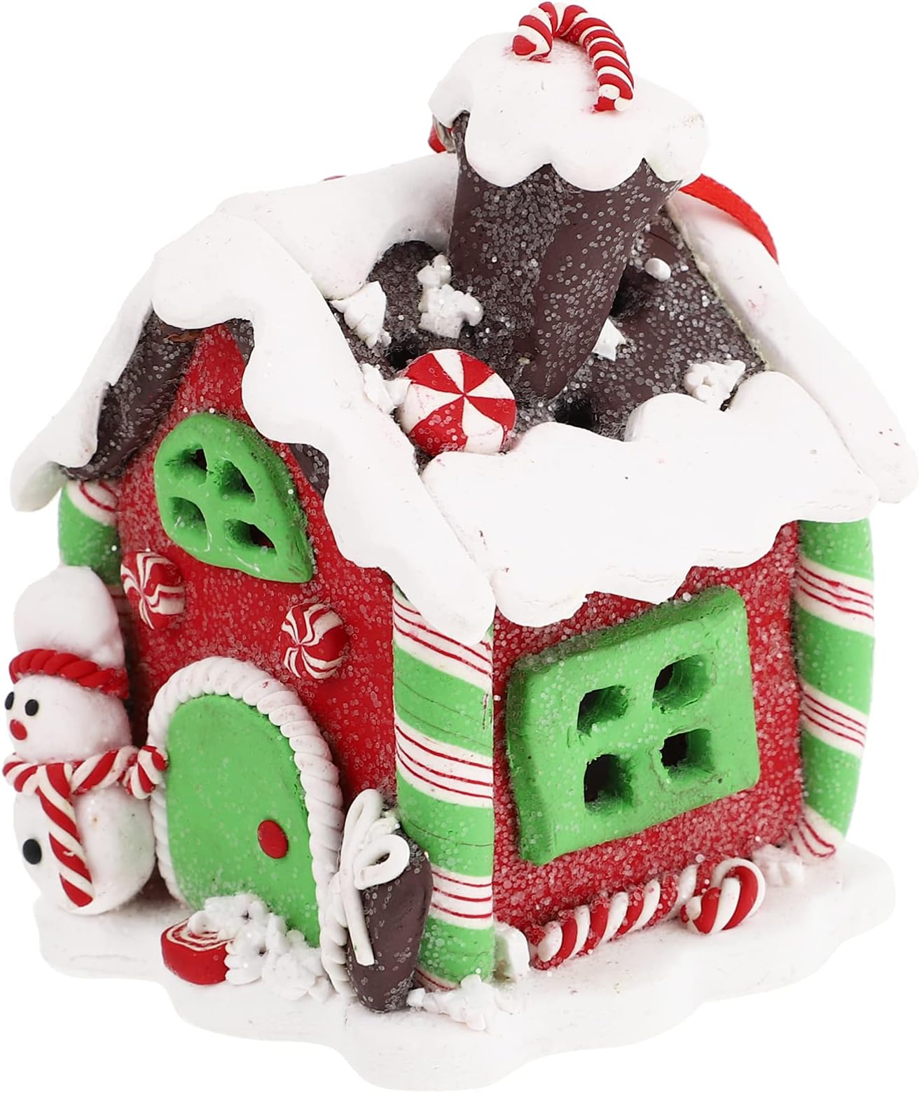 Gadpiparty 3 pcs House Holiday Table Favor Village Lighted Adornment Xmas Gingerbread Ornament Candy Cabin Chalet Outdoor Decorations Adornments Snowman Favors Giftss with Scene Winter