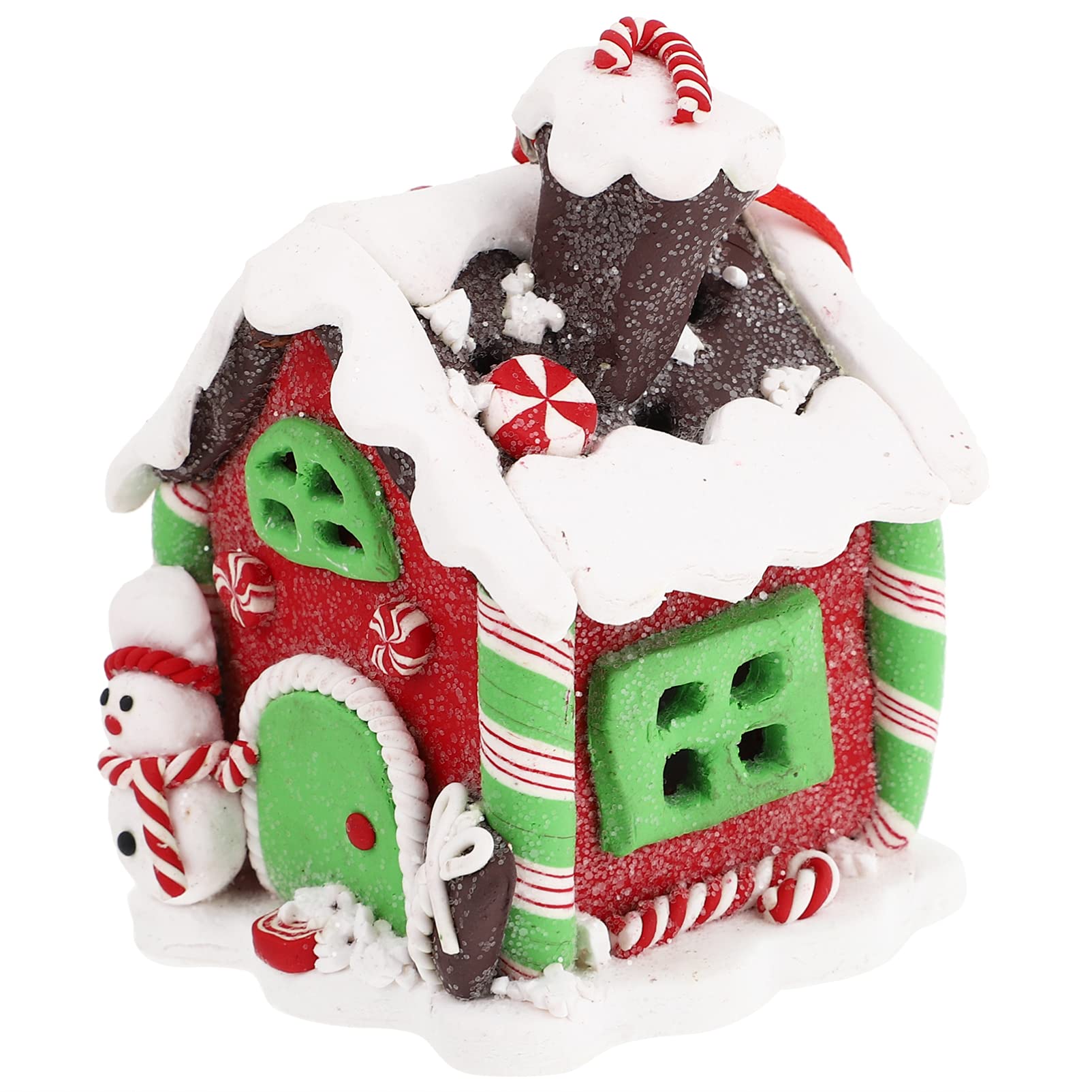 Gadpiparty 3 pcs House Holiday Table Favor Village Lighted Adornment Xmas Gingerbread Ornament Candy Cabin Chalet Outdoor Decorations Adornments Snowman Favors Giftss with Scene Winter
