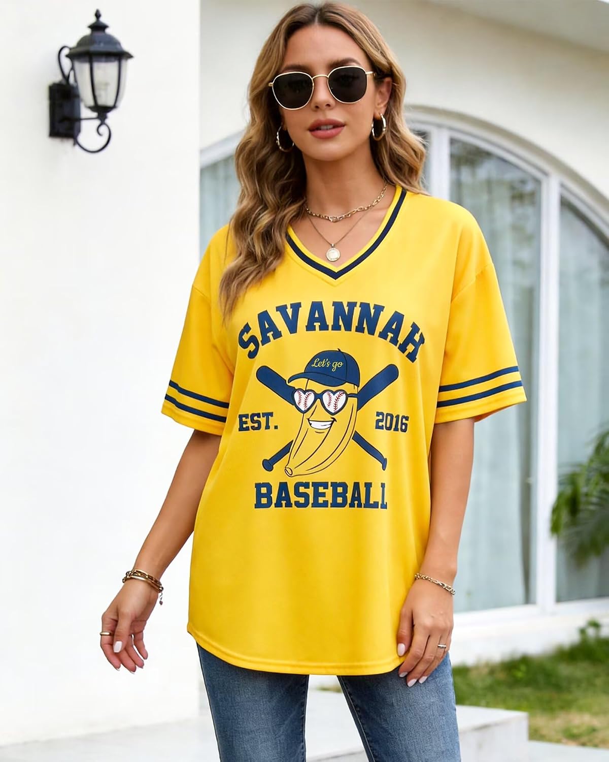 Women Baseball Jersey Shirt Game Day Fan Baseball Tees Graphic Shirt Funny Cute Softball Jersey Casual Tops