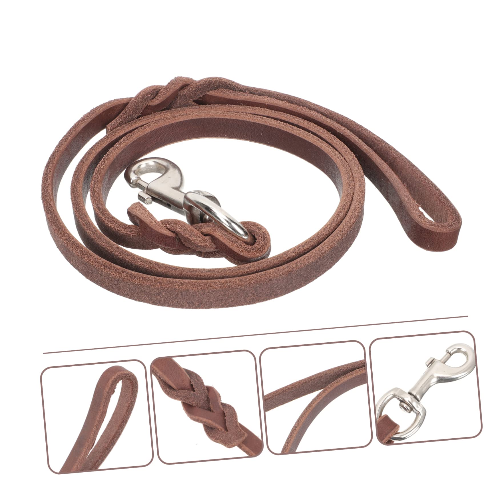 SUPVOX 3piezas Correa De Perro De Piel para Caminatas Diseño De Hebilla Cuerda Resistente para Perros Medianos y Profundo Accesorio Práctico y Duradero