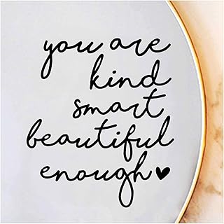 2 x Mirror Decal Vinyl, Car Mirror Decal, Positive Affirmation Sticker, You are Kind Stickers for Women, for Kids, for Teens, Bathroom Decor, Affirmation Stickers, Set of 2 (Black)
