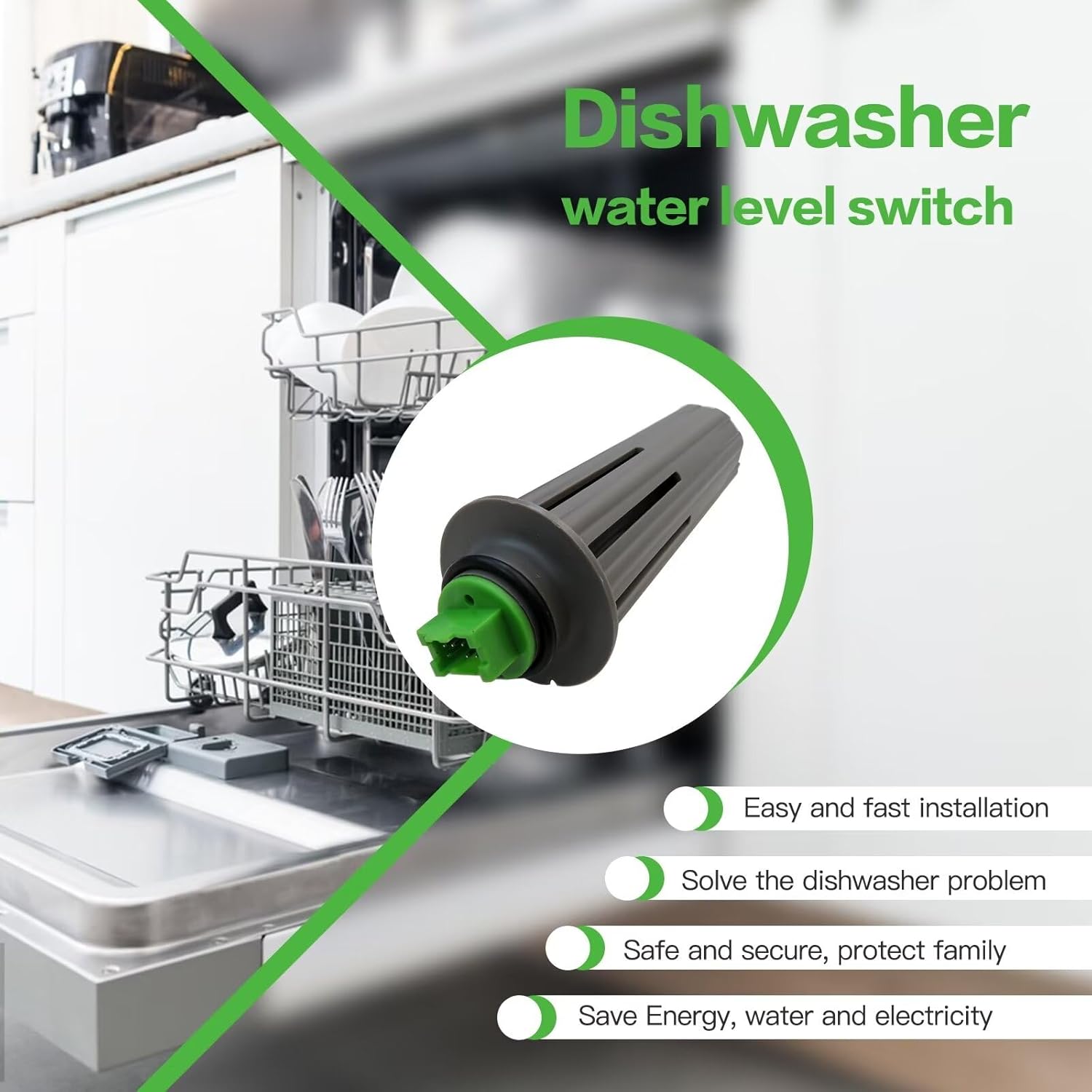 Dishwasher water level switch installation