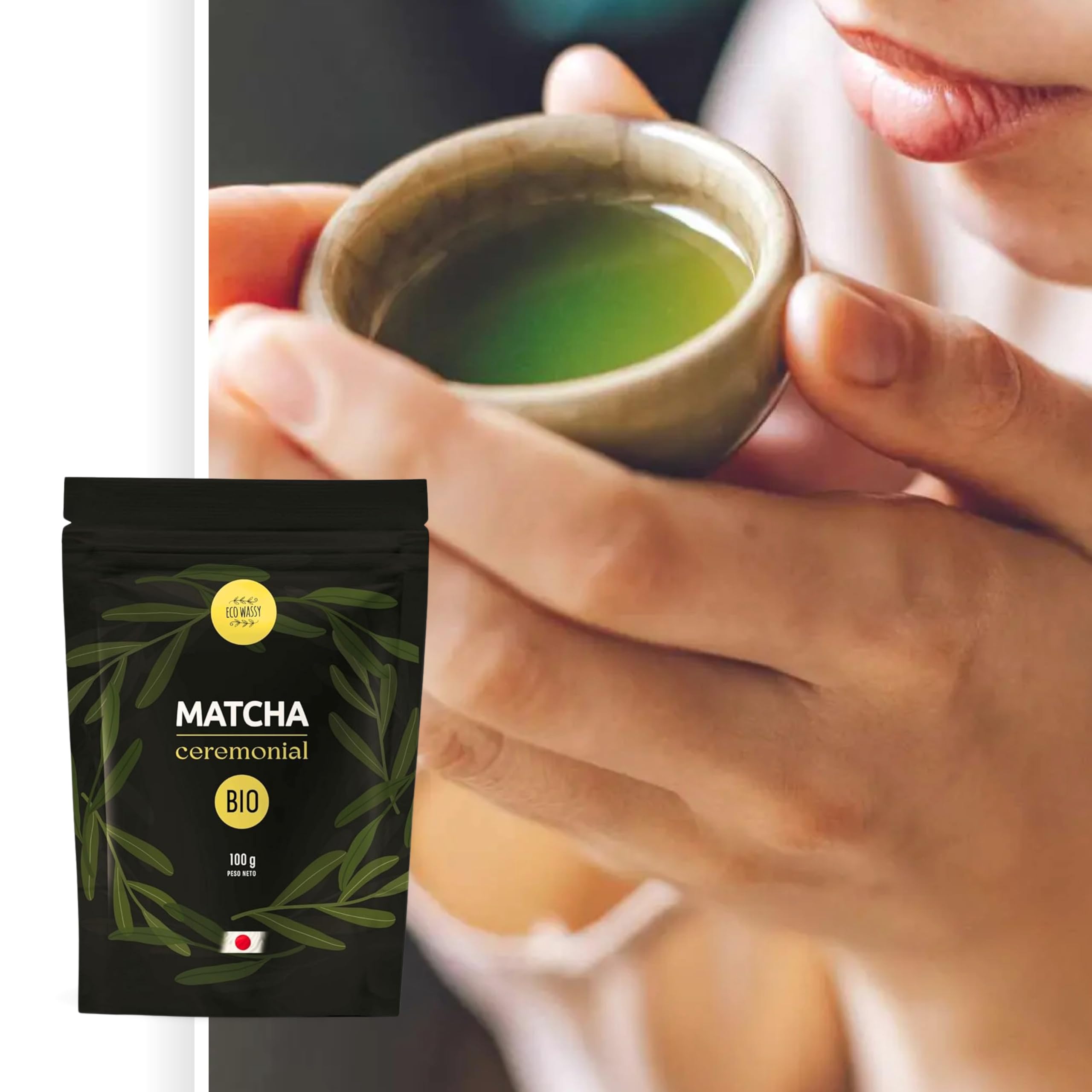 Té Matcha BIO Japonés [Certificado] Grado CEREMONIAL. 100% Natural. 100Gr De Té Verde Matcha Reductor, Potente Détox Y Antioxidante. Puro Matcha Orgánico De Cultivo. (100g)