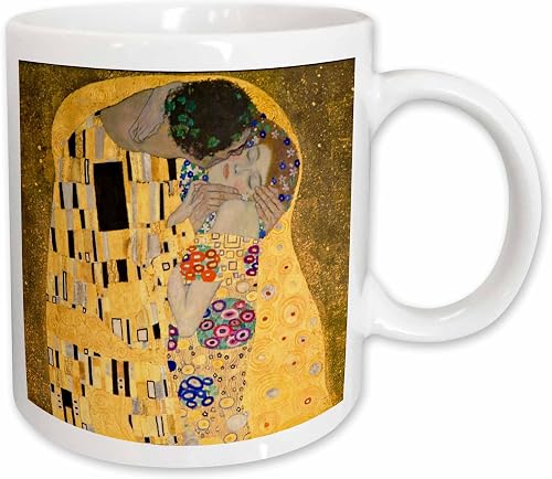The Kiss c 1907 by Gustav Klimt - romantic lovers embrace - romance - gold famous classical fine art 15oz Mug