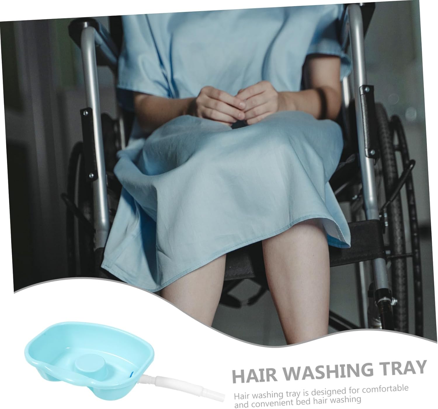 ORFOFE Ergonomic Portable Shampoo Basin with Curved Neck Support for Elderly Disabled Bedridden Pregnant Women Comfortable Hair Washing Tray for Home Care and Post-Surgery Use