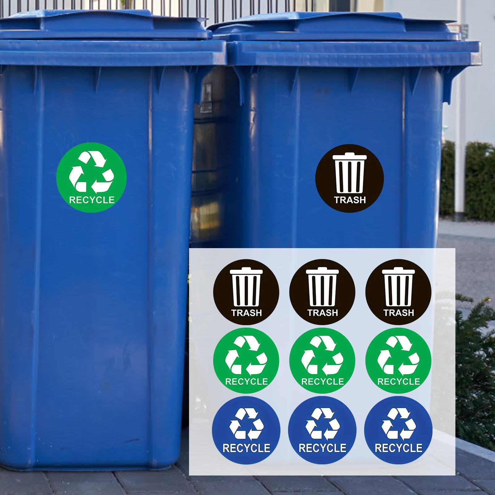 KESOTO 3x9x Adesivi per Il Riciclo per Del Cestino Dei Rifiuti 5 Pollici Gestione Dei Rifiuti Organizza Riciclo Adesivi per Il Cestino Dei Rifiuti, 5 pezzi