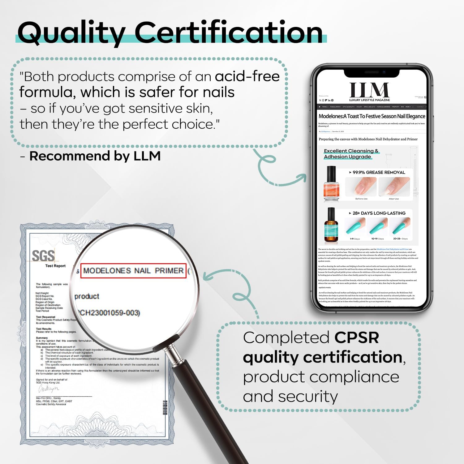 modelones 15 ml Nail Dehydrator and Primer with Press On Nails, Acid Free Base Coat Natural Prep Dehydrate & Bond Primer Kit, Hema-Free Acrylic Nail Supplies