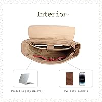 Vista 4 de TSD Brand Canvas Backpack Lightweight Travel Daypack Carry On Laptop Backpack Hiking Casual Daypack Backpack (Khaki)