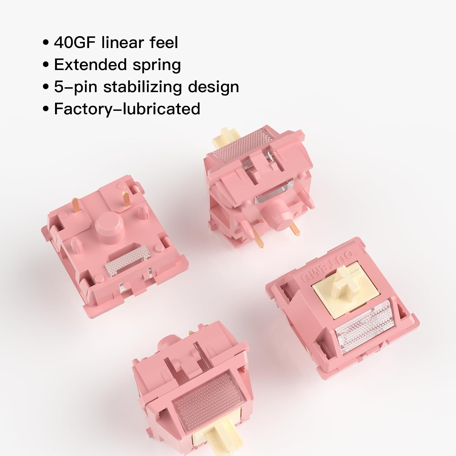 Outemu Red Bean Creamy Linear Smooth Keyboard Switch with Diffuser(90Pcs) image 3