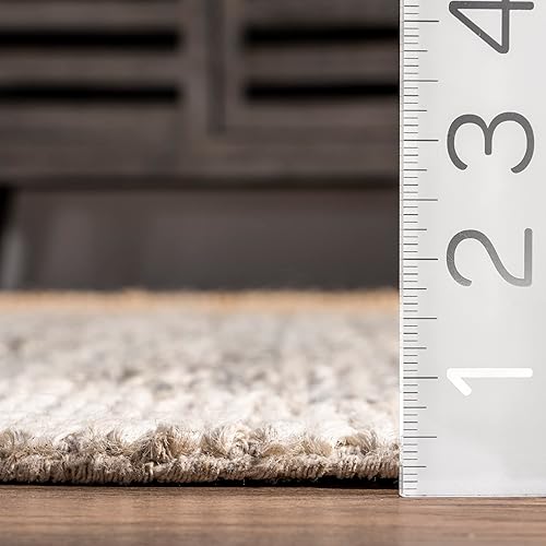 Miniatura 2 de nuLOOM Lynell - Alfombra geométrica abstracta de yute, 5 x 8, marfil