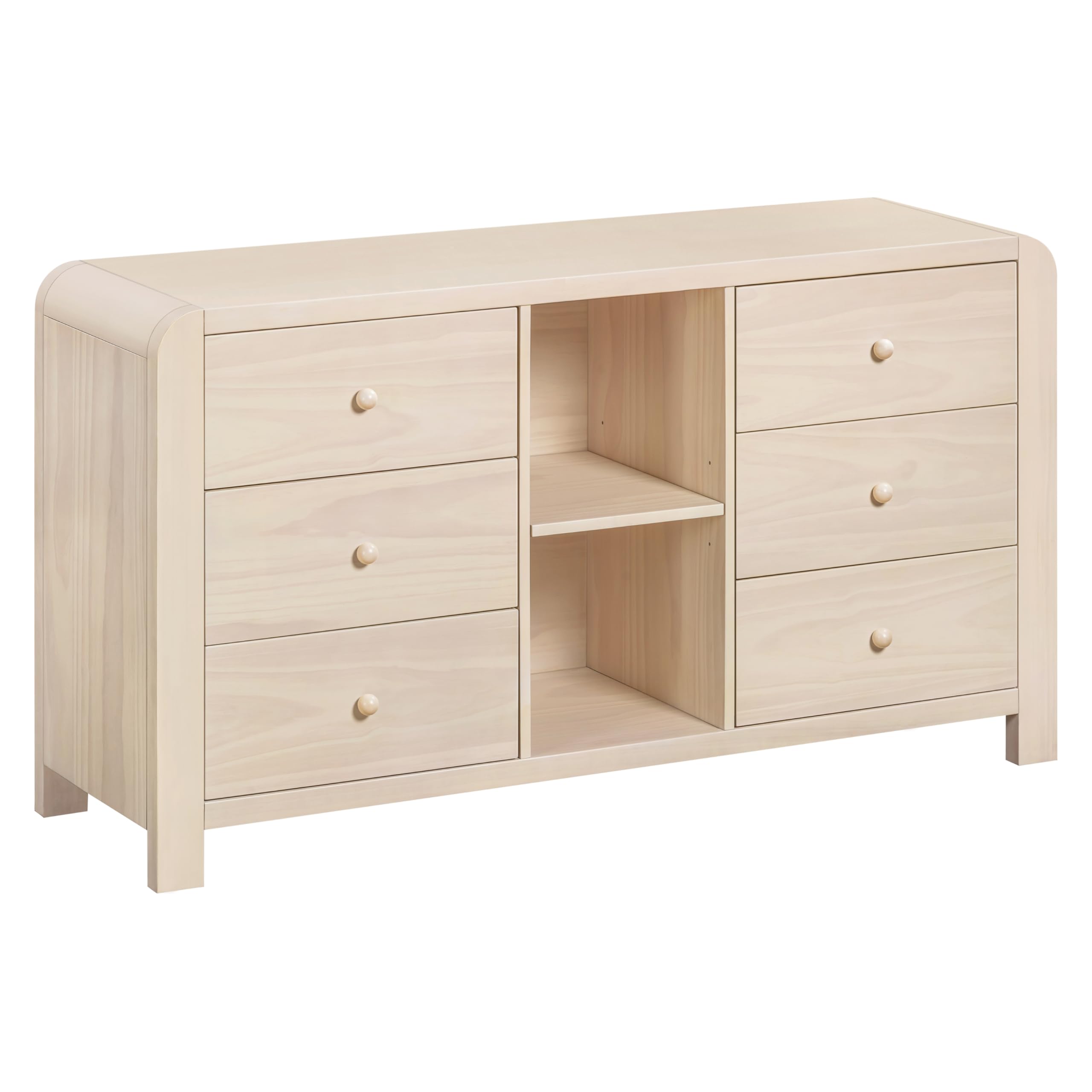 Babyletto Tiptoe 6-Drawer Assembled Dresser with Cubbies in Washed Natural, Greenguard Gold & FSC Certified