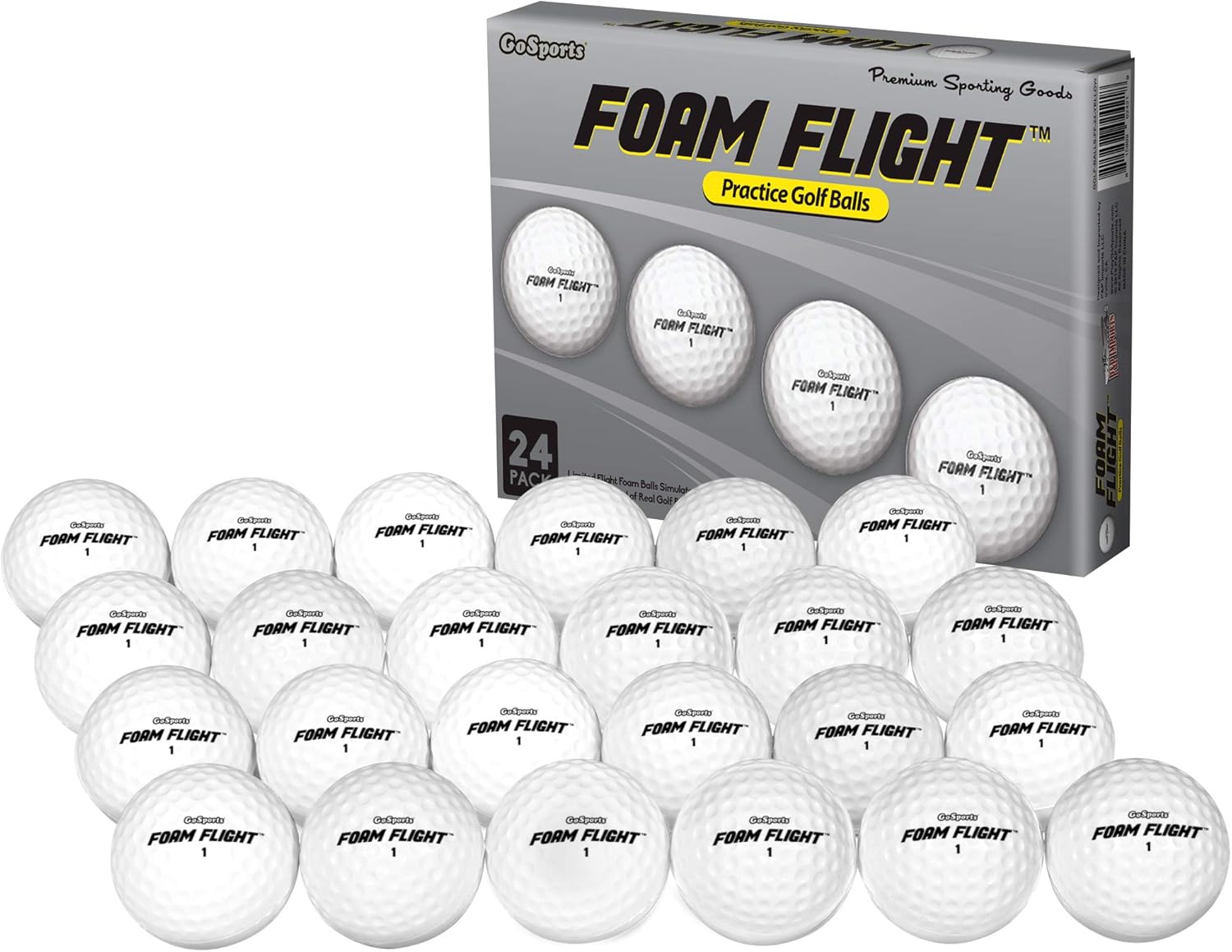 GoSports Foam Flight Practice Golf Balls Pack of 24 Limited Flight