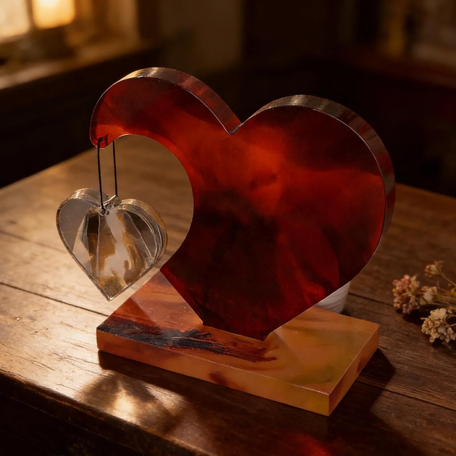 Moldes Para Velas Moldes de resina doble corazón silicona