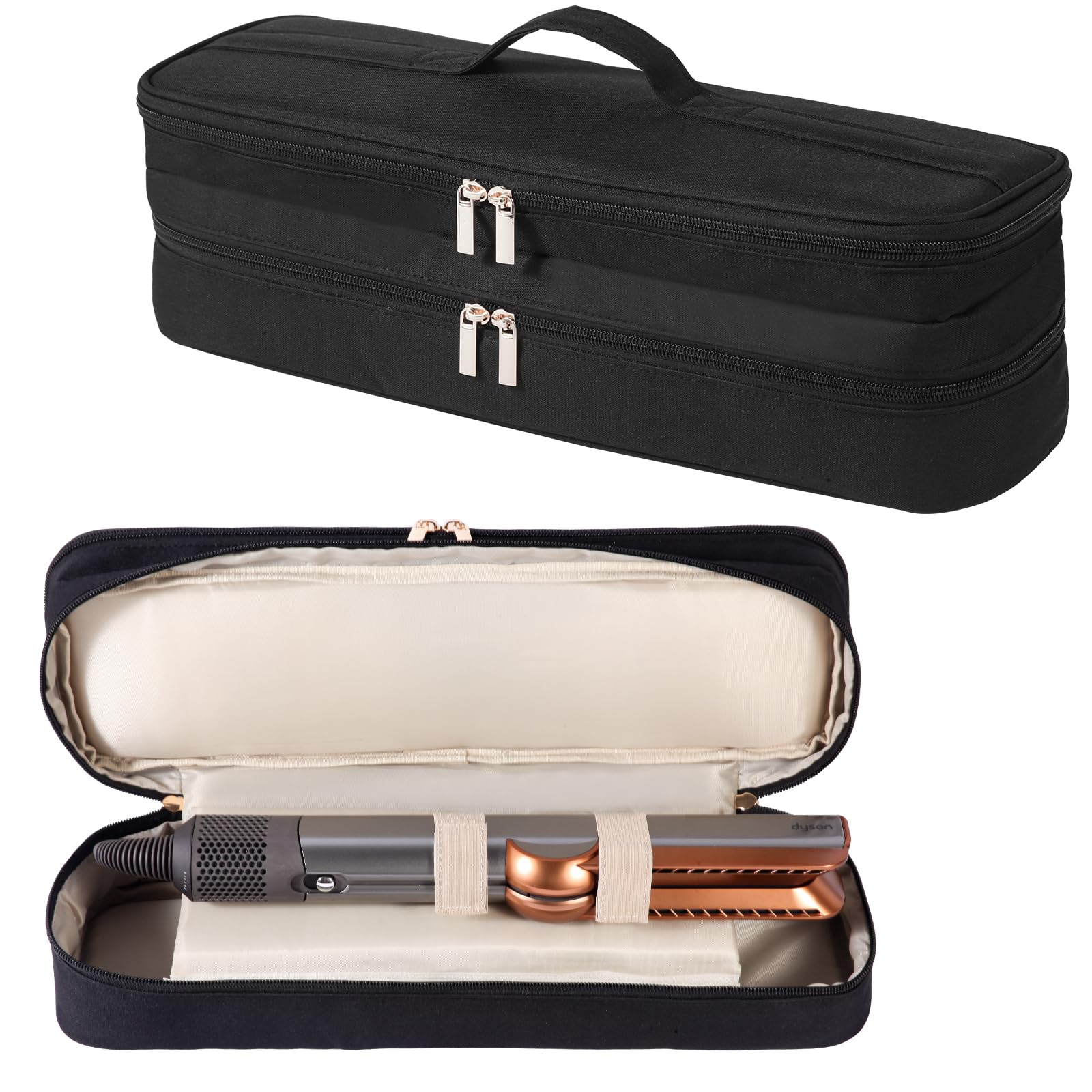 GENCAM Double-Layer Carrying Case for Dyson Airstrait Straightener, Travel Case for Dyson Airstraight, Portable Storage Case for Dyson Airstrait/