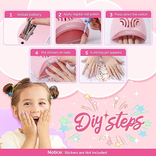 Miniatura 5 de MelodySusie Secador de uñas portátil para niños, mini ventilador de uñas rápido para herramienta de manicura de esmalte regular, seguro para manos,