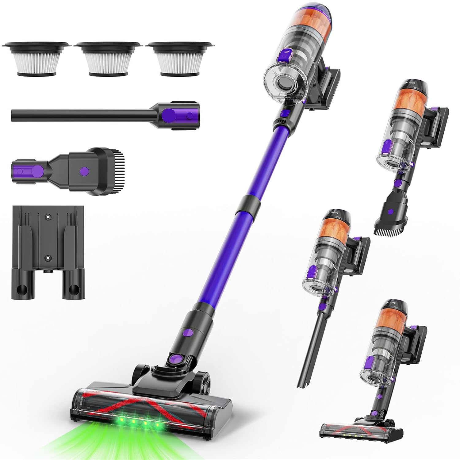 Cordless Vacuum Cleaner 500W 40KPa 60Mins Vacuum Cleaners for Home Powerful Stick Vacuum With Green Light Anti-tangle Wireless