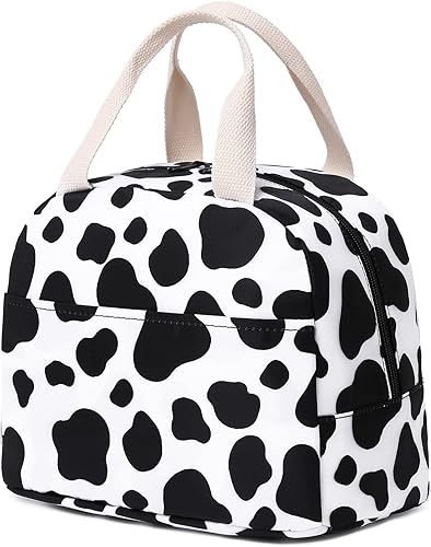 Miniatura 11 de Lonchera térmica a cuadros para mujeres y niñas, lonchera reutilizable para adultos, niños, escuela, trabajo, viajes (morado) A cuadros