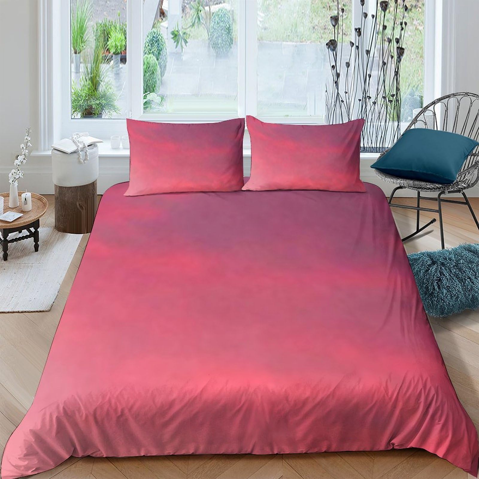 Ctjqhvkz Style-7 3D Printed Sunset Gradient Fitted Sheet Microfiber Soft Bedroom Decor Ombre Red Mattress Cover For Home Guest Room Single（135X200cm）