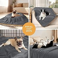 Vista 58 de Cobija impermeable para mascotas, a prueba de líquidos y orina, para sofá, cama, sillón, reversible, vellón, forro polar, protector de muebles