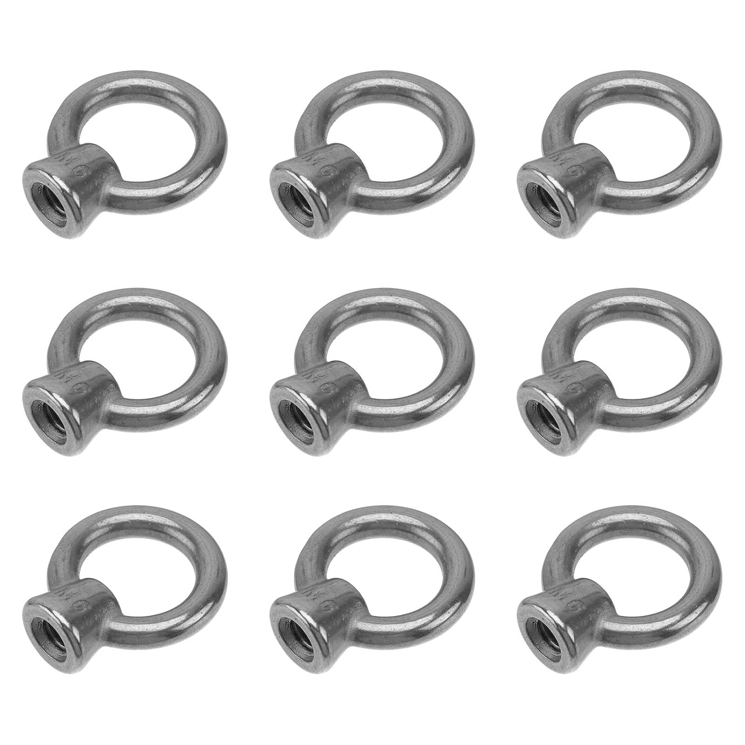 10pcs Stainless Steel Ring Bolt Threaded Eye Nut for Lifting
