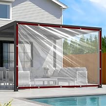 Clear Tarp Waterproof 8x12 Tarps Heavy Duty Plastic Tarp with Grommets Clear Vinyl Tarps for Outdoor Patio Enclosure Chicken Coop Cover Waterproof Transparent Tarpaulin for Porch Greenhouse Plant