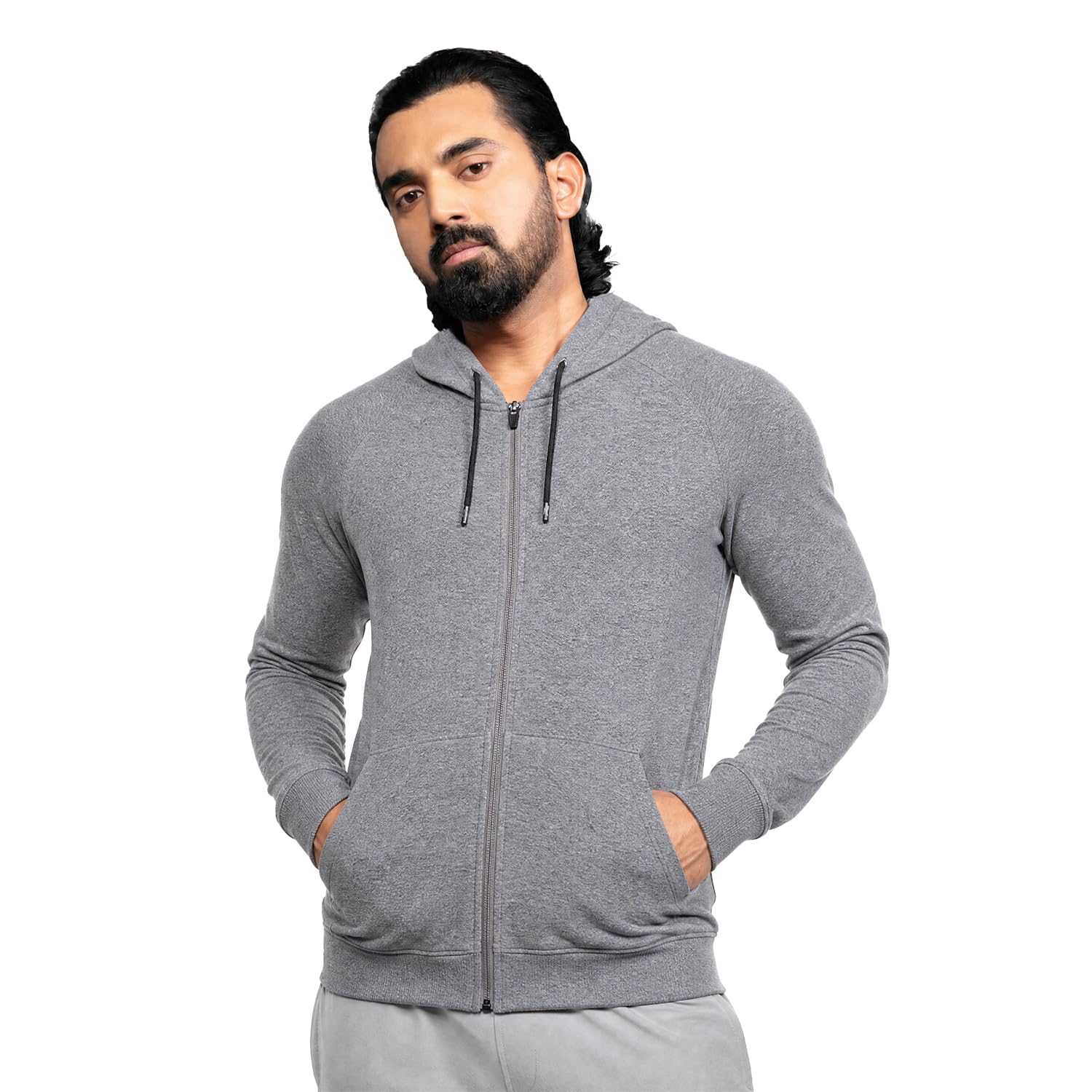Hoodies for Men Full Zipper Jacket for Men & Boys Fleece Hoodie for Man Winter Jackets Thermal Insulation Mens Jacket Zipper WinterWear Hoodies for Boys Winter Grey L-image-15