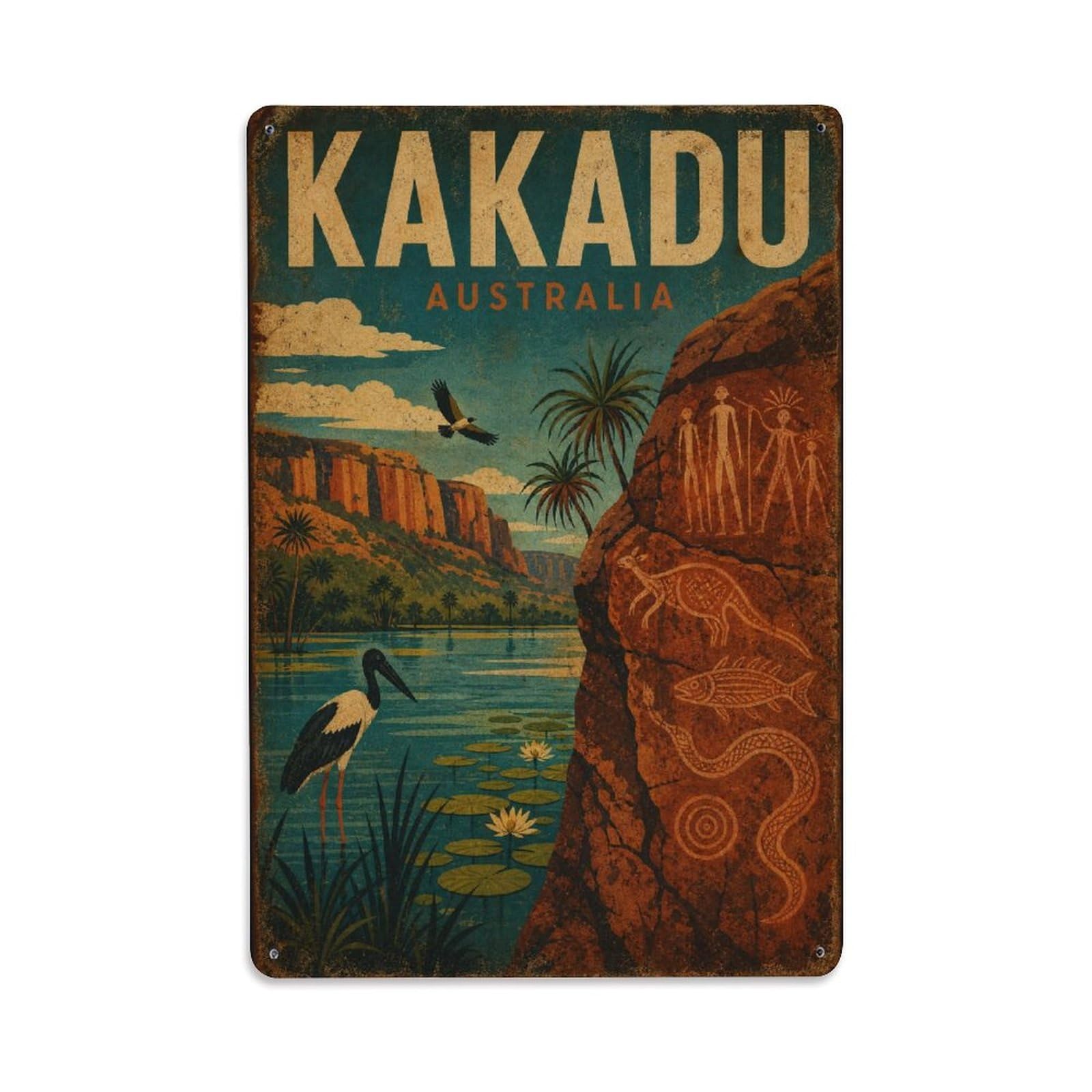 Australia Kakadu Nature Travel Heritage Regional Metal Tin Sign
