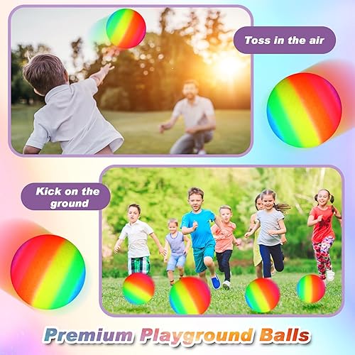 Miniatura 4 de Macarrie 30 pelotas de patio de recreo de 6 pulgadas para niños y adultos, coloridas pelotas inflables de mano, fútbol, baloncesto, balonmano,