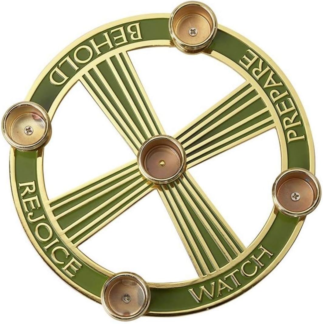 Needzo Candleholder Advent Wreath, Christmas Table Centerpiece for Candles, Holiday Home Decor 7 Inch